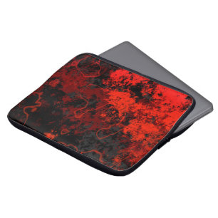 Funda Para Portátil Resumen de mármol rojo, negro y gris