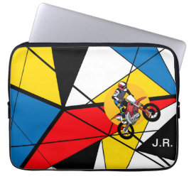 Funda Para Portátil Resumen de monograma en motocicleta