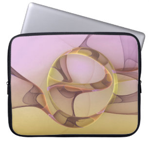 Funda Para Portátil Resumen de movimientos Arte Fractal de Oro rosa Mo