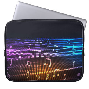 Funda Para Portátil Resumen de notas musicales Fondo Sleeve portátil