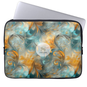 Funda Para Portátil Resumen de Paisley Metálico Rústico - Inspirado en