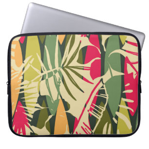 Funda Para Portátil Resumen de patrón sin fisuras con hojas tropicales