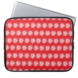 Funda Para Portátil Resumen de textura floral blanca y negra sin fisur