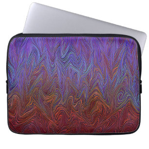Funda Para Portátil Resumen de "tormenta neural" Azul Rojo