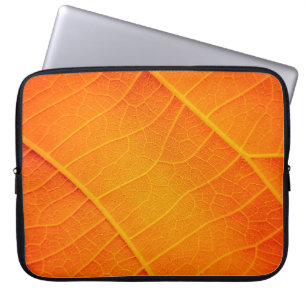 Funda Para Portátil Resumen de un texto de hoja naranja y amarillo