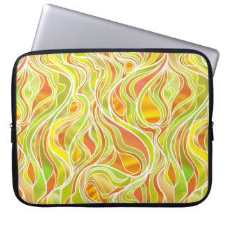 Funda Para Portátil Resumen de vidrio manchado de oro amarillo