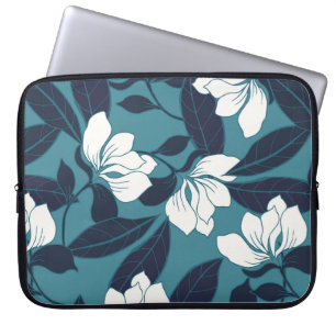 Funda Para Portátil Resumen del patrón de elegancia con fondo floral.