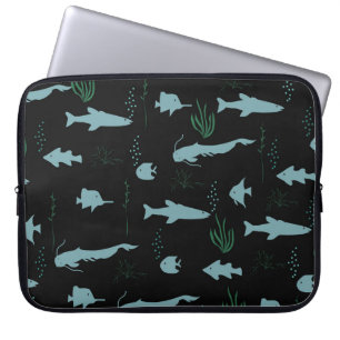 Funda Para Portátil Resumen del patrón submarino con peces y algas mar