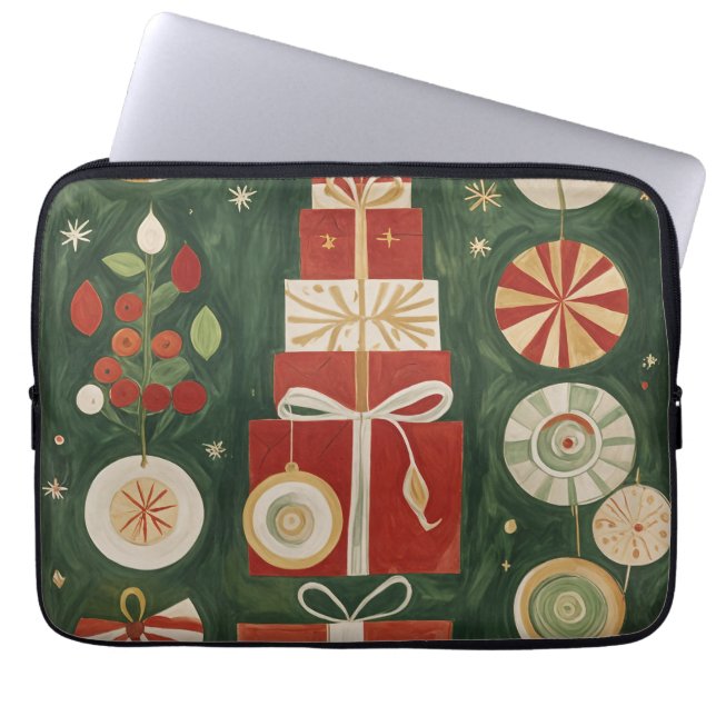 Funda Para Portátil Resumen del tapiz de Yuletide (Frente)