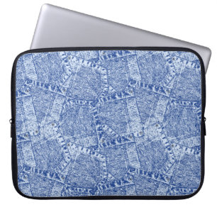 Funda Para Portátil Resumen Denim Pockets Parchwork Seamless Pattern