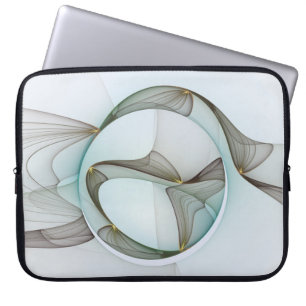 Funda Para Portátil Resumen Elegancia dorada turquesa moderna