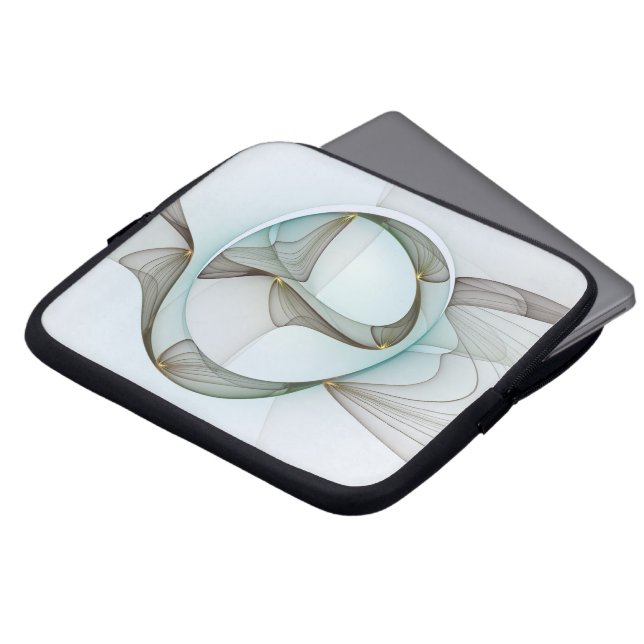 Funda Para Portátil Resumen Elegancia dorada turquesa moderna (Superior anverso)