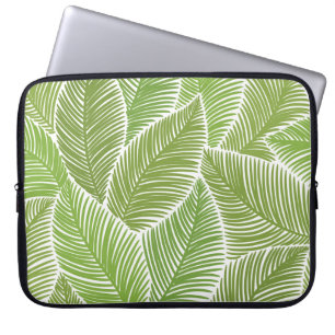 Funda Para Portátil Resumen floral verde, fondo sin costuras.