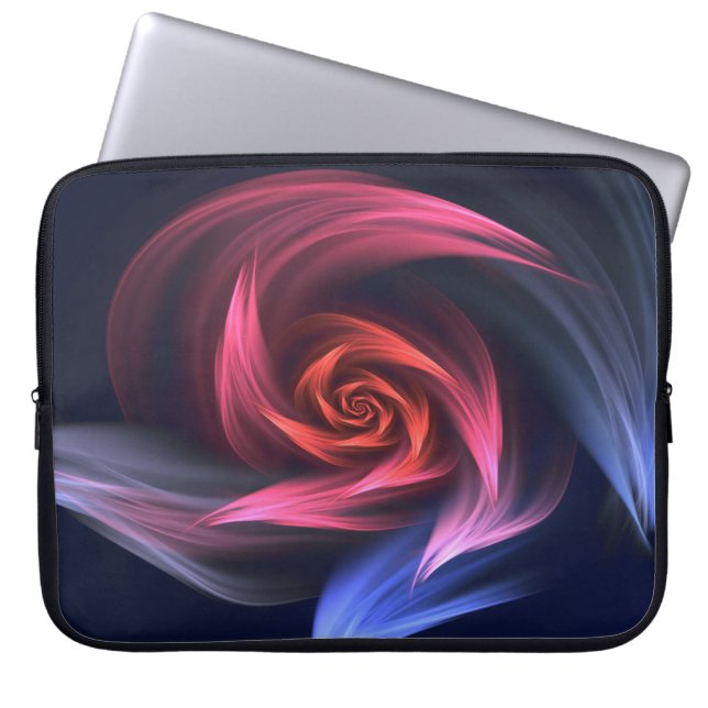 Funda Para Portátil Resumen Forma De Vortex Rojo Y Azul (Frente)