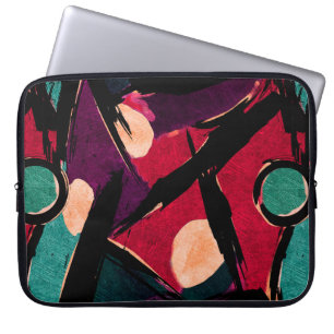 Funda Para Portátil Resumen fragmento de pintura moderna acrílica. Col