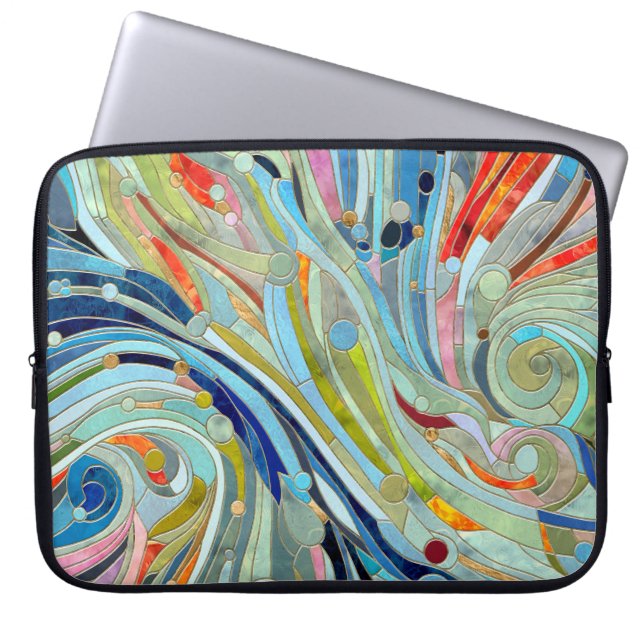 Funda Para Portátil Resumen geométrico colorido arte mosaico (Frente)