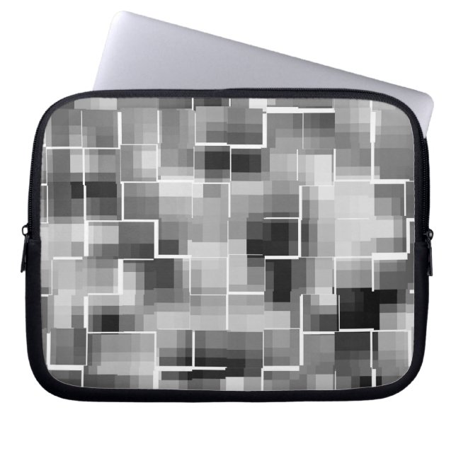Funda Para Portátil Resumen Gris blanco negro (Frente)