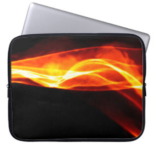 Funda Para Portátil Resumen humo rojo Fuego sobre fondo negro. Wav