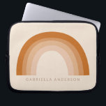 Funda Para Portátil Resumen La terracota arcoiris de los años 70 perso<br><div class="desc">Resumen de la manga personalizada de portátiles Boho 70 Rainbow Terracotta</div>