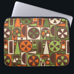 Funda Para Portátil Resumen moderno de medio siglo del retro geométric<br><div class="desc">Este patrón geométrico abstracto original retro de los años 50/60 está hecho de triángulos, cuadrados, rectángulos y círculos. Está diseñado en tonos naranja, verde y crema, con un fondo marrón. Este patrón de bonito se repite sin problemas. Es para los aficionados al arte minimalista moderno de mediados de siglo. Añada...</div>