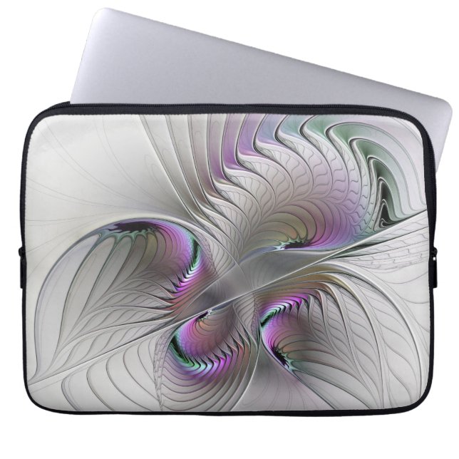 Funda Para Portátil Resumen moderno Shy Fantasía Figura Arte Fractal (Frente)