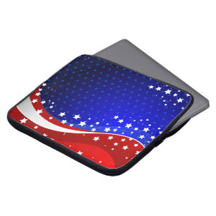 Funda Para Portátil Resumen Monograma 2 de la bandera estadounidense