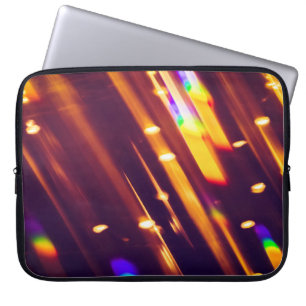 Funda Para Portátil Resumen Navidad Brillos de oro o luces purpurinas.