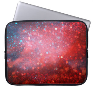 Funda Para Portátil Resumen patriótico purpurina rojo y azul