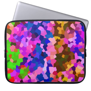Funda Para Portátil Resumen Patrón de mosaico cristalino vibrante