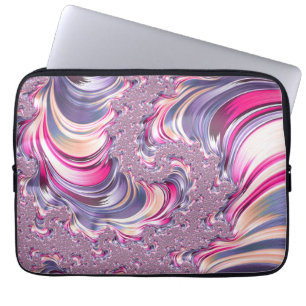 Funda Para Portátil Resumen Pink Purple Spiral Fractal