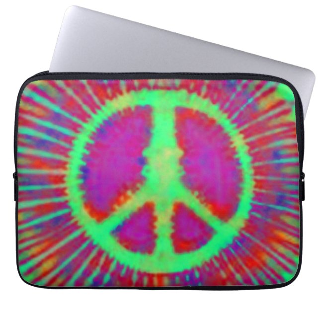 Funda Para Portátil Resumen Psicodélico Signo de paz de tinte (Frente)