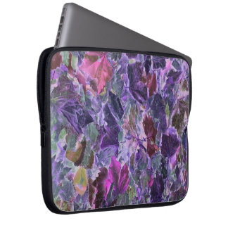Funda Para Portátil Resumen rosa morado deja patrón de naturaleza
