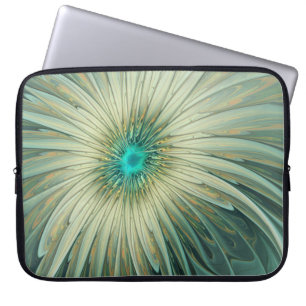 Funda Para Portátil Resumen Sage Green Fantasy Flower Fractal Art