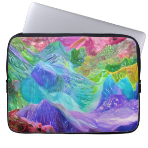 Funda Para Portátil Resumen vibrante de la montaña de cristal