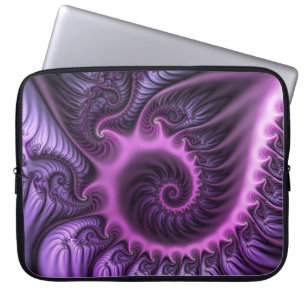 Funda Para Portátil Resumen Vivid Guay Pink Purple Fractal Art Spiral