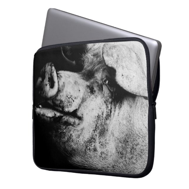 Funda Para Portátil retrato de cerdo (Anverso izquierdo)