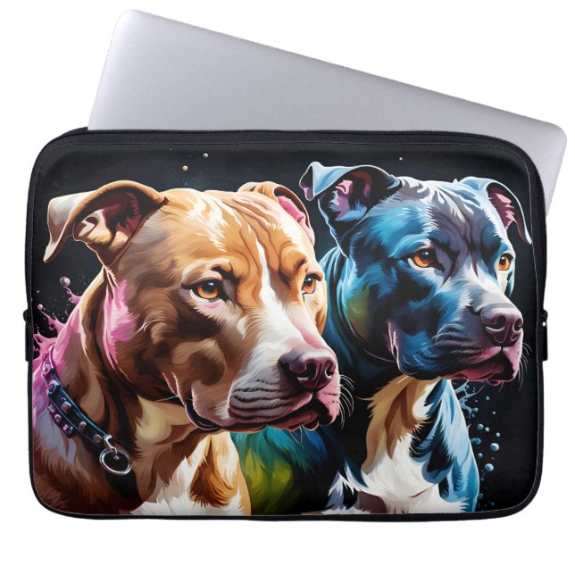 Funda Para Portátil Retrato de Dos Toros de Pozo (Frente)