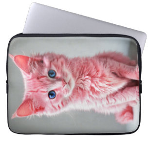 Funda Para Portátil Retrato de foto de gato rosado