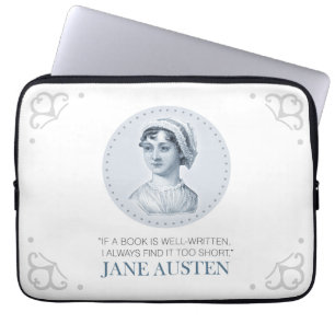 Funda Para Portátil Retrato de Jane Austen y cita para leer