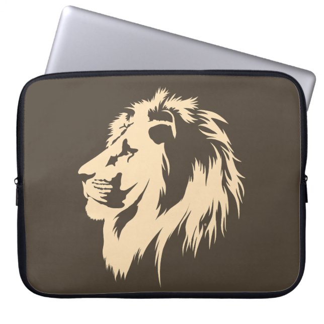 Funda Para Portátil Retrato de león (arena) (Frente)