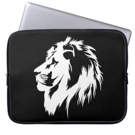 Funda Para Portátil Retrato de león (blanco)