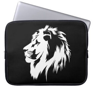 Funda Para Portátil Retrato de león (blanco)