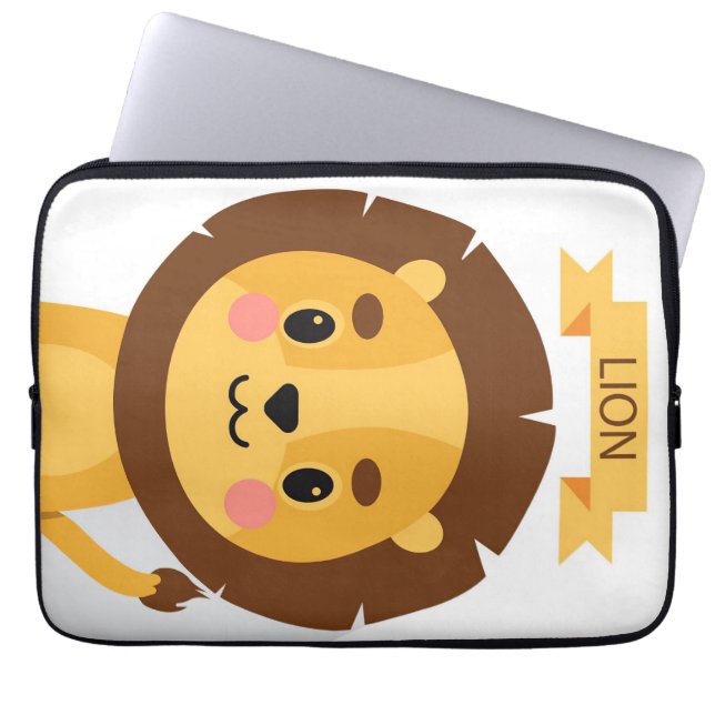 Funda Para Portátil Retrato de León Cute Lion (Frente)