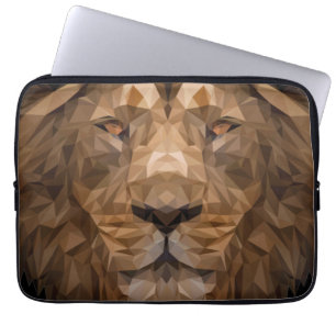 Funda Para Portátil Retrato de león geométrico