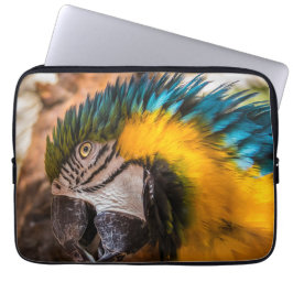 Funda Para Portátil Retrato de macao azul y amarillo