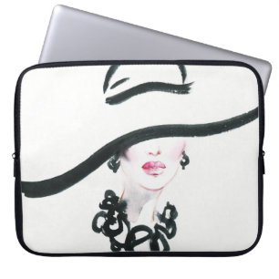 Funda Para Portátil Retrato de mujer acuarela, deslumbramiento abstrac