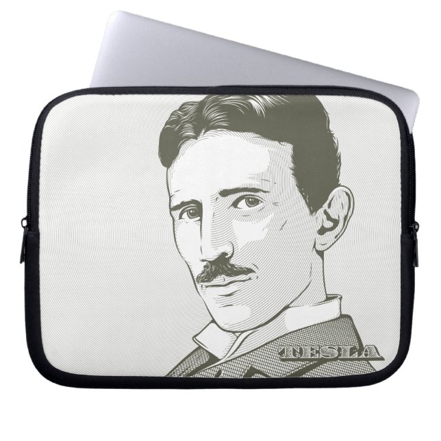 Funda Para Portátil Retrato de Nikola Tesla (Frente)