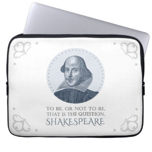 Funda Para Portátil Retrato de Shakespeare con ser o no ser citado