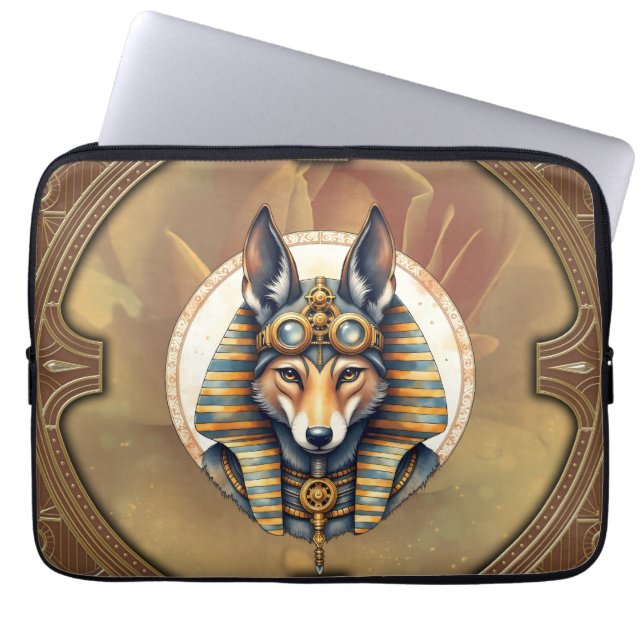 Funda Para Portátil Retrato de Steampunk Anubis Fox (Frente)