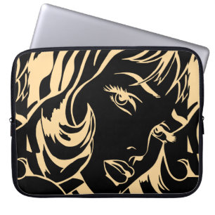 Funda Para Portátil Retrato del chica con pelo desechado